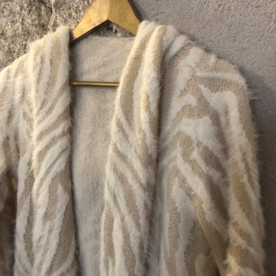 Gilet doux à capuche blanc crème T 36 S