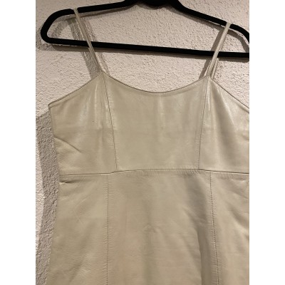 Robe cuir vintage crème 34/36