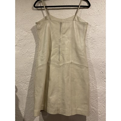 Robe cuir vintage crème 34/36
