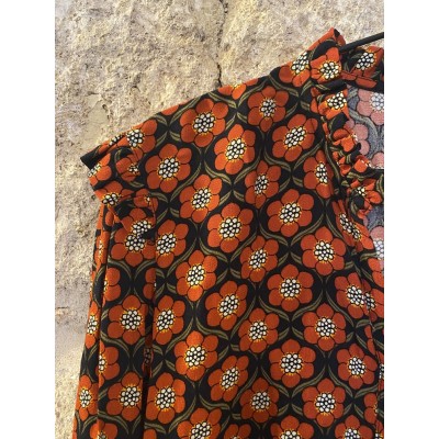 Chemise coton motifs fleurs vintage 38 M