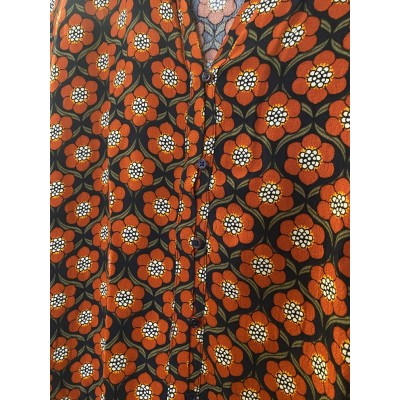 Chemise coton motifs fleurs vintage 38 M