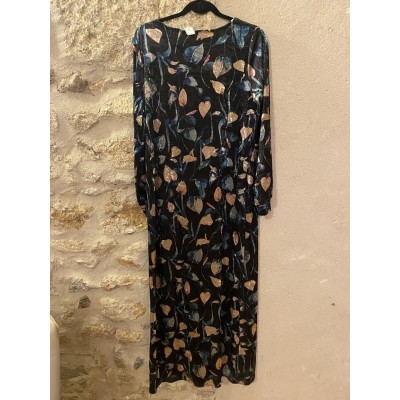 Robe longue en velours motifs fleuris...
