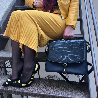 Sac vintage neuf simili croco