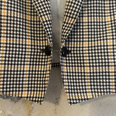 Veste blazer à carreaux jaune Vintage...