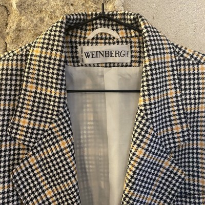 Veste blazer à carreaux jaune Vintage...