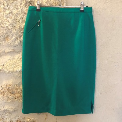 Jupe crayon vintage laine verte...