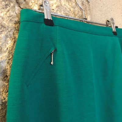 Jupe crayon vintage laine verte...