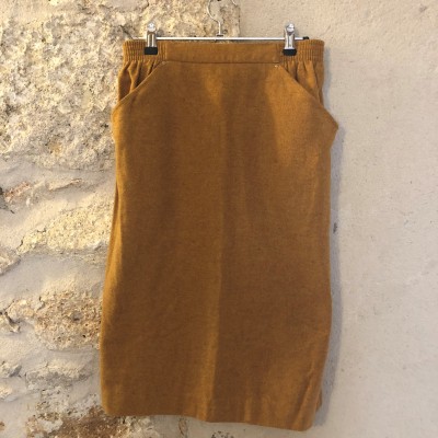 Jupe crayon Vintage laine jaune...