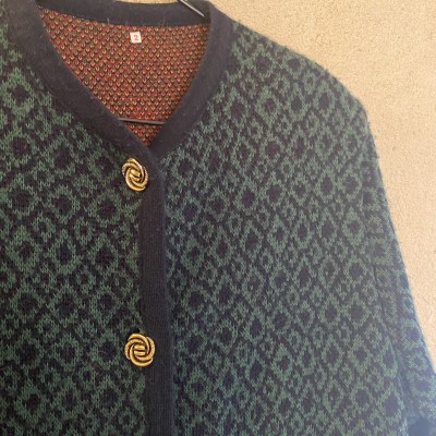 Gilet Vintage chaud motif fleurs T 42