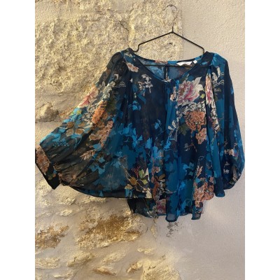 Blouse ample voile motifs fleuri T 40