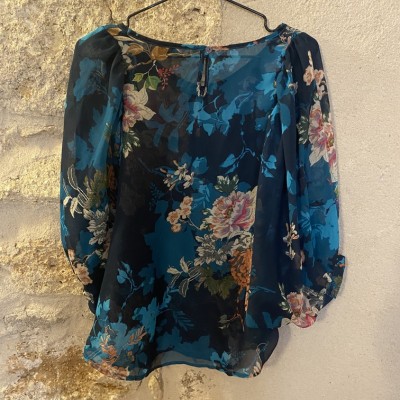 Blouse ample voile motifs fleuri T 40
