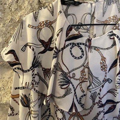 Blouse Zara motifs chaines T L