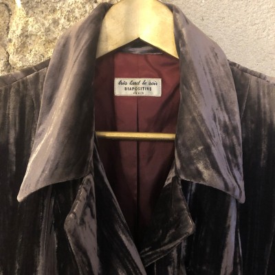 Blazer vintage velour gris 38 M