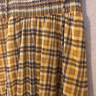 Robe longue bustier carreaux jaune...